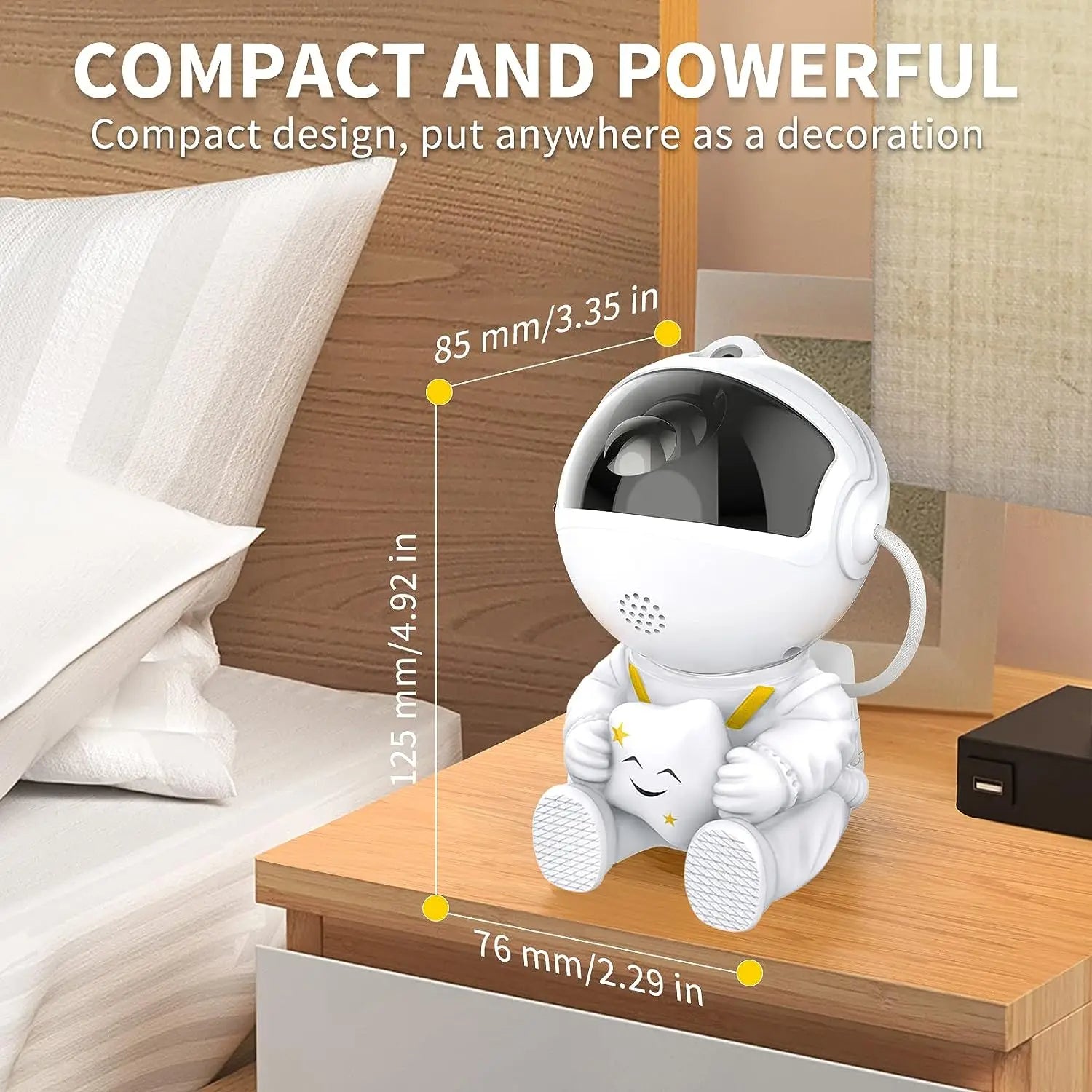 Projecteur Astronaute Galaxy avec Haut-Parleur Bluetooth – Veilleuse LED Ciel Étoilé avec Télécommande