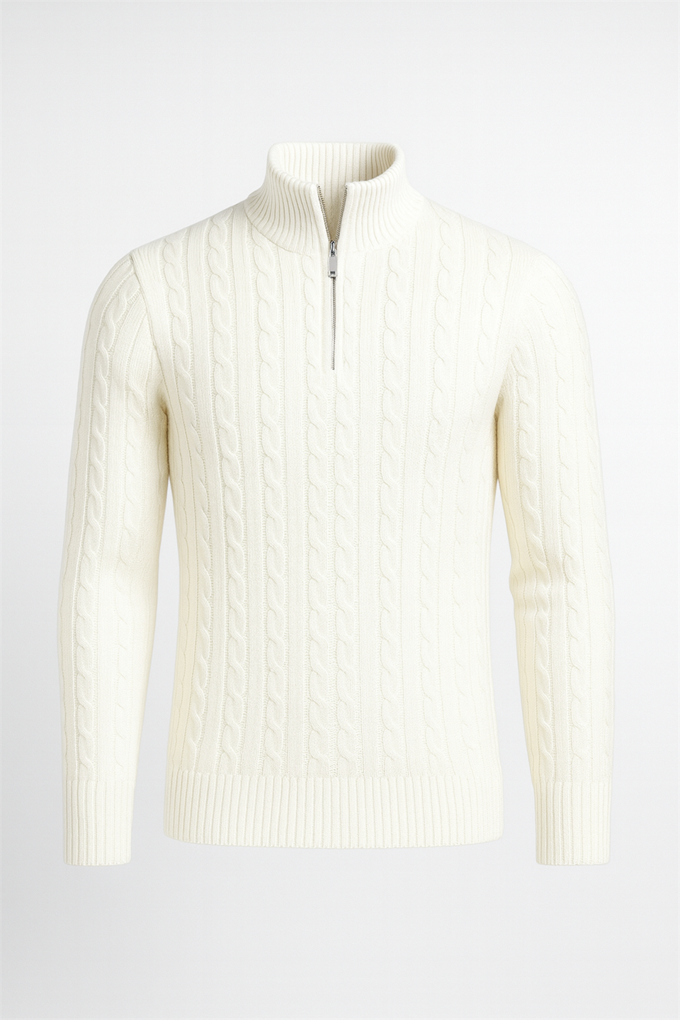 Pull Homme Bardem Maille Torsadée Demi-Zip