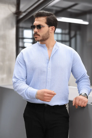 chemise homme mousseline coton rayée légère - Justyol