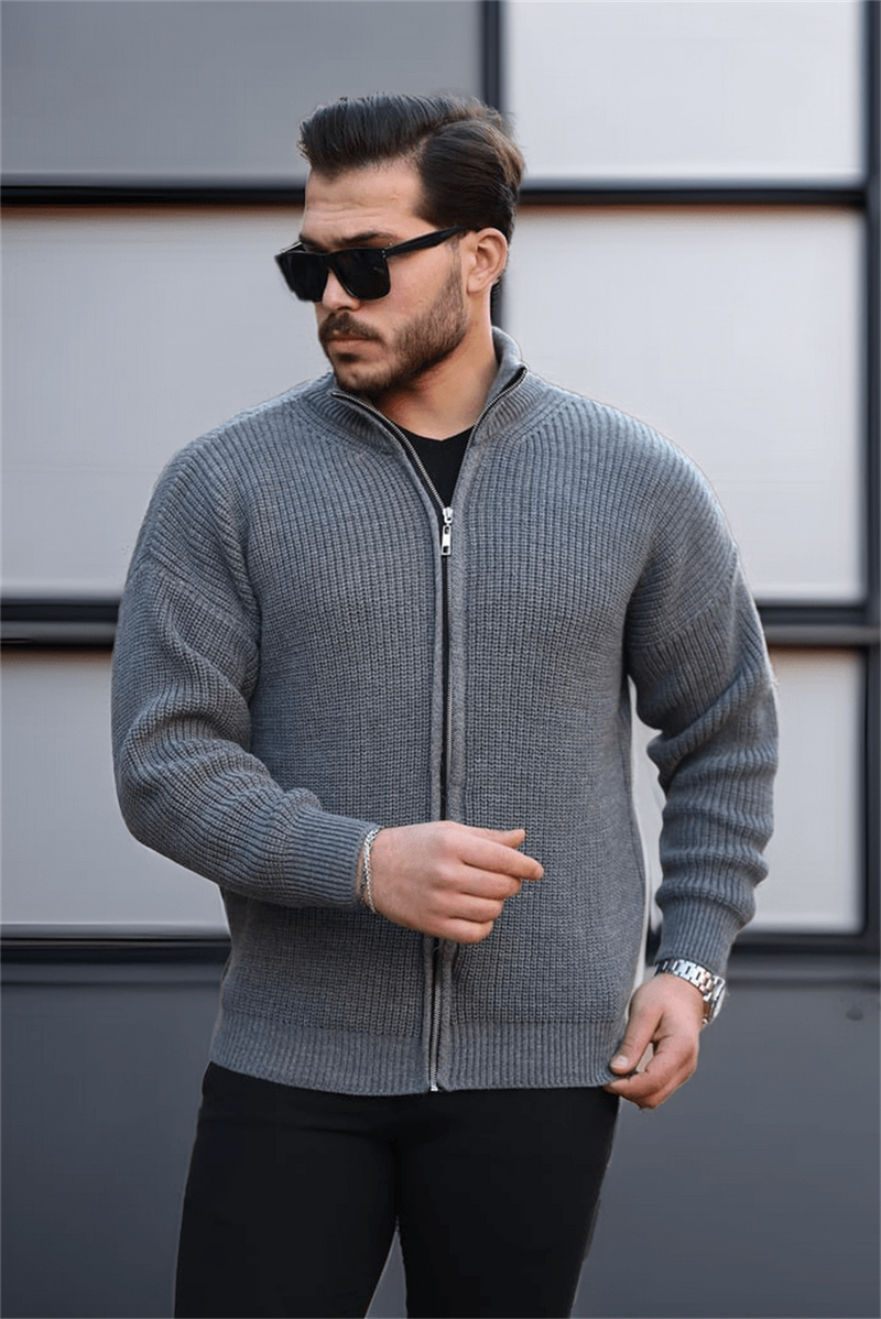 Gilet homme oversize zippé en maille Selanik