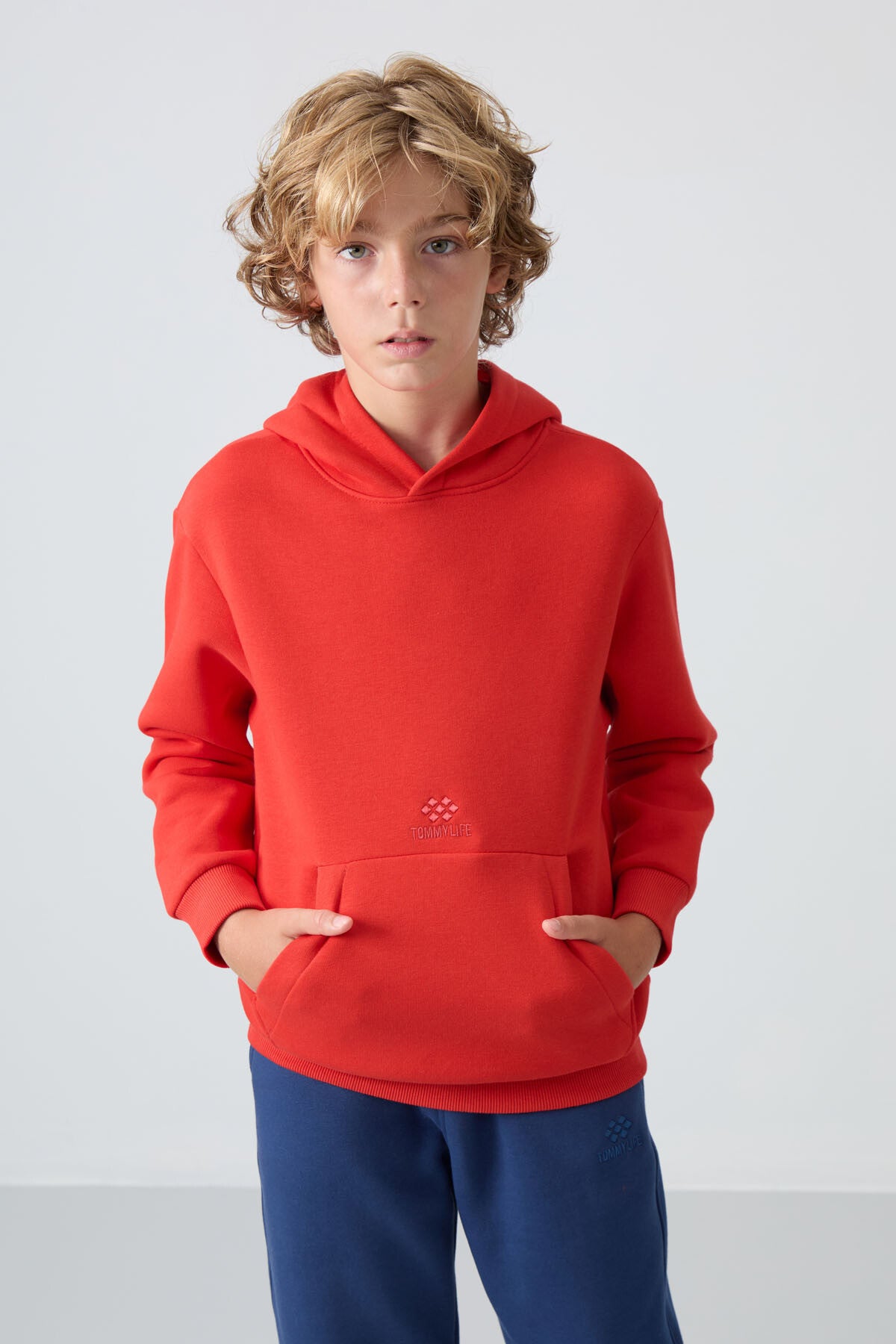 pamuklu kalin içi tüylü yumuşak dokulu standart fit baskili erkek çocuk sweatshirt - 11215