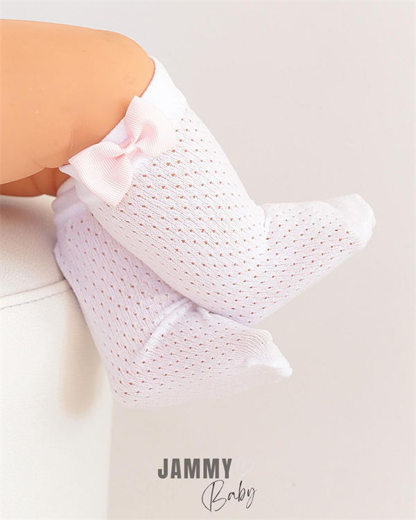 bowknot mesh knee socks