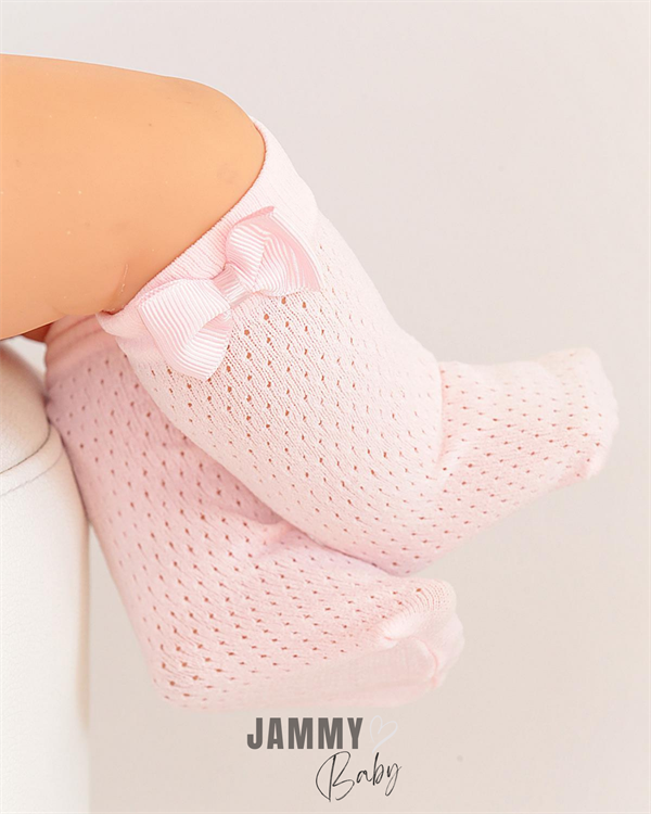 bowknot mesh knee socks