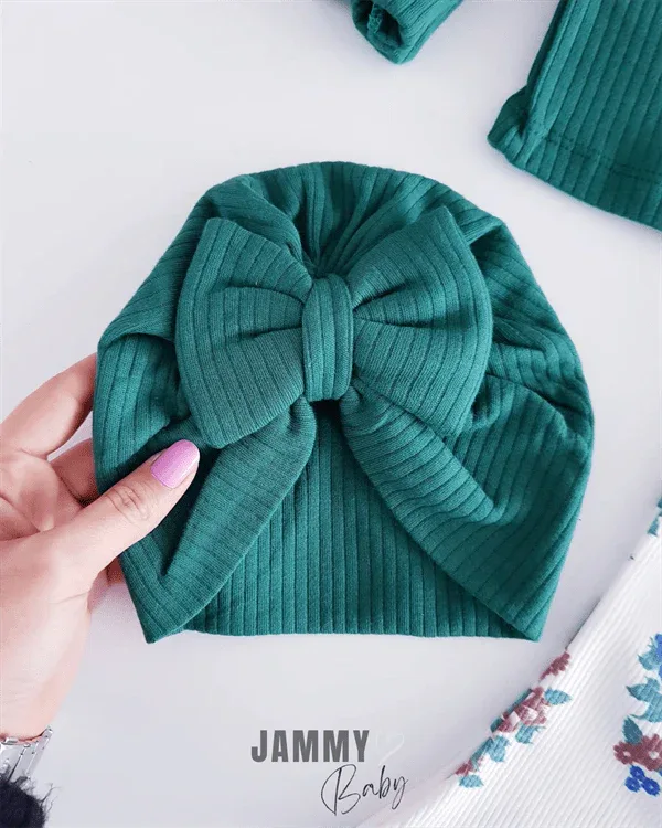 Ensemble bébé 3 pièces florale avec blouse manches ballon et pantalon imprimé