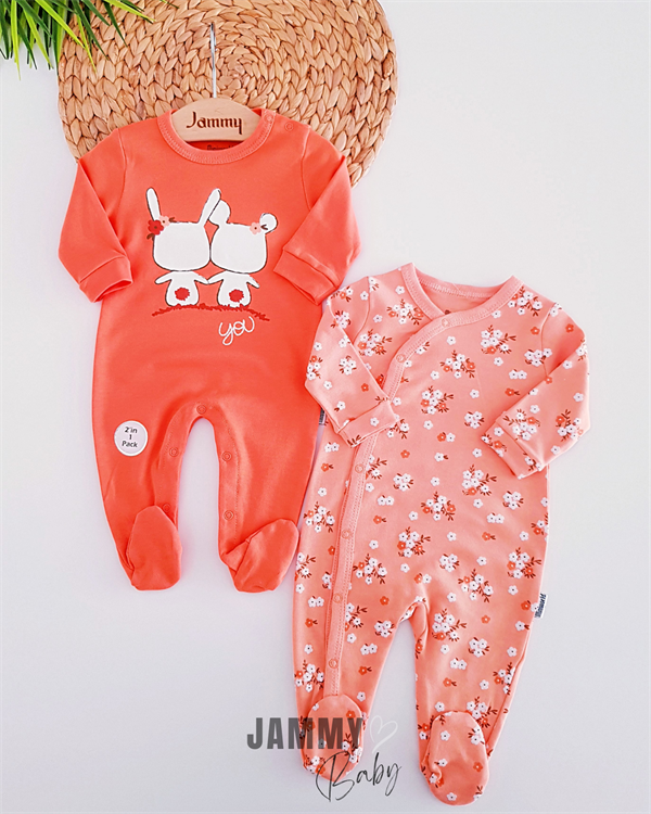 flowers rabbit 2-piece jumpsuit set