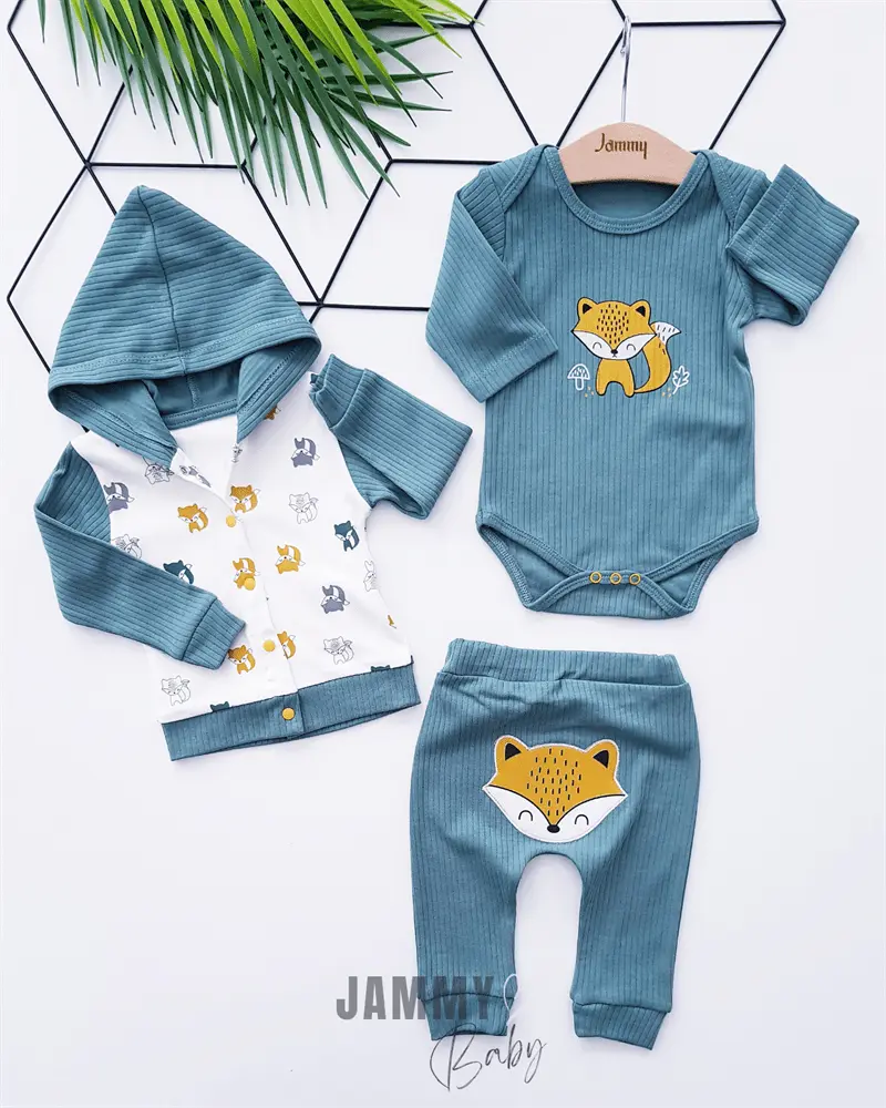 fox figured cardigan 3 - piece set - Justyol