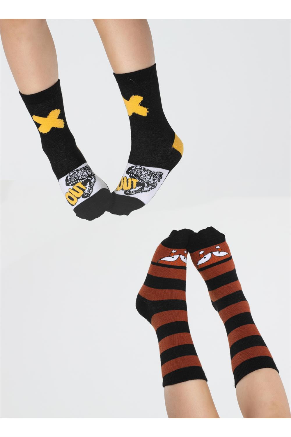 fox&dino pack de 2 chaussettes pour garçon