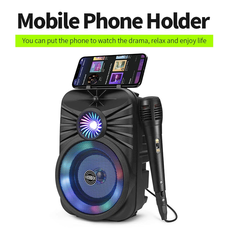 Enceinte Bluetooth Portable avec Microphone – Haut-Parleur Karaoké Stéréo Haute Qualité