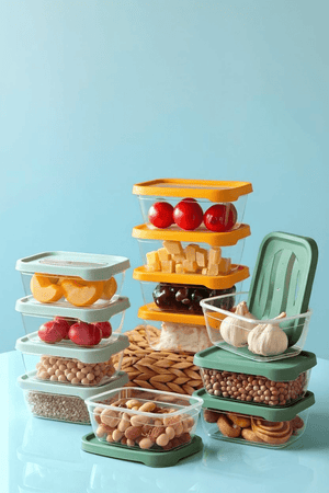 12'li Aura Dikdörtgen Saklama Kabı 400 ML - Kahvaltılık Kahvaltı Seti - Justyol