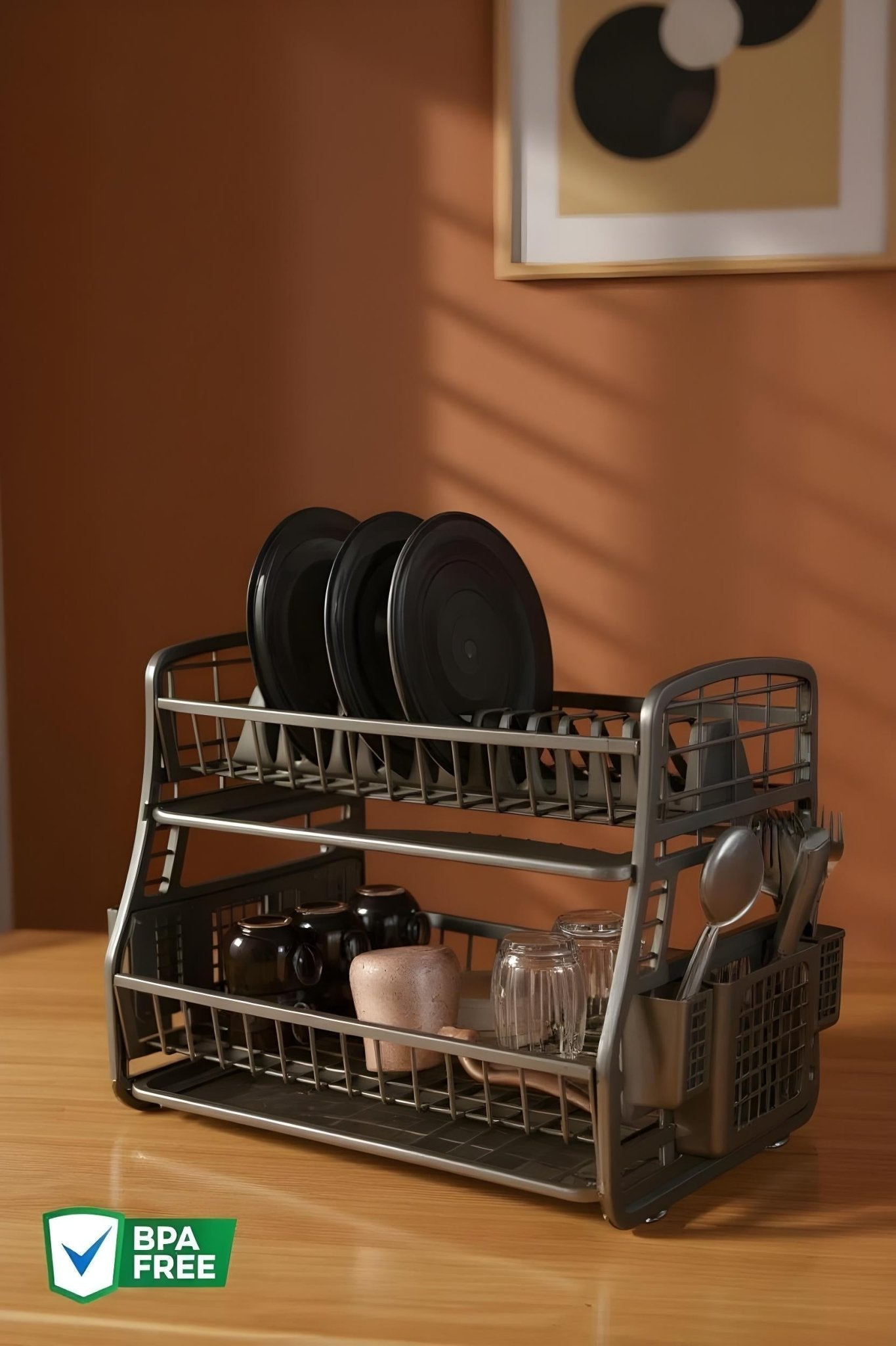 Tezgah Üstü Çift Katlı Tabaklık & Bulaşık Kurutmalık - Justyol