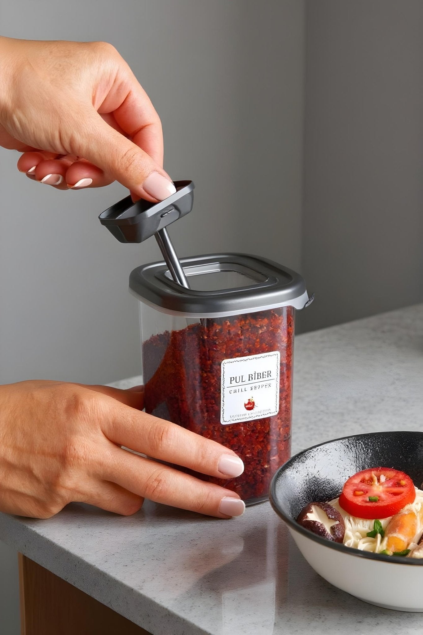 12'li Azure Etiketli Ve Kendinden Kaşıklı Baharatlık Seti 400 ml - Baharatlık Takımı - Justyol