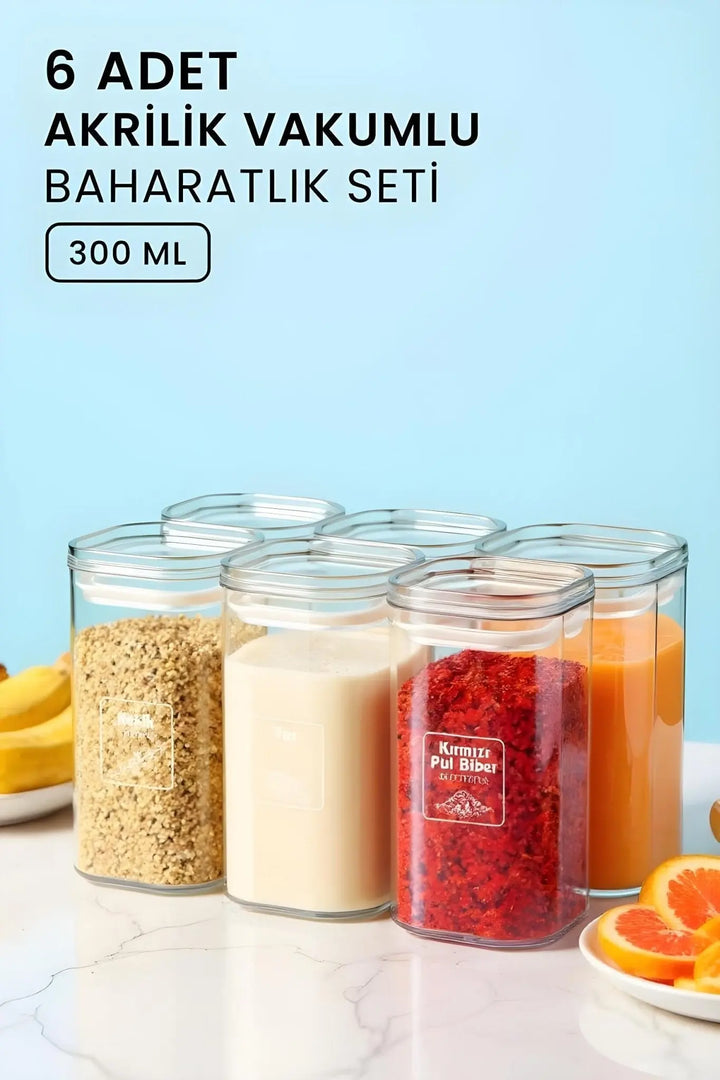 <tc>طقم توابل أكريليك عالي الجوده - 6 قطع - 300 مل</tc>