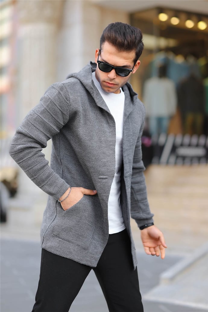 Erkek Düz Panço Hırka - Justyol