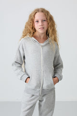 <tc>Survêtement Fille Écru en Coton à Intérieur Doux Texturé, Brodé et Coupe Standard - 75148</tc>