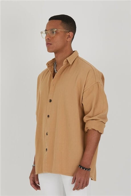 chemise oversize en gabardine pour homme