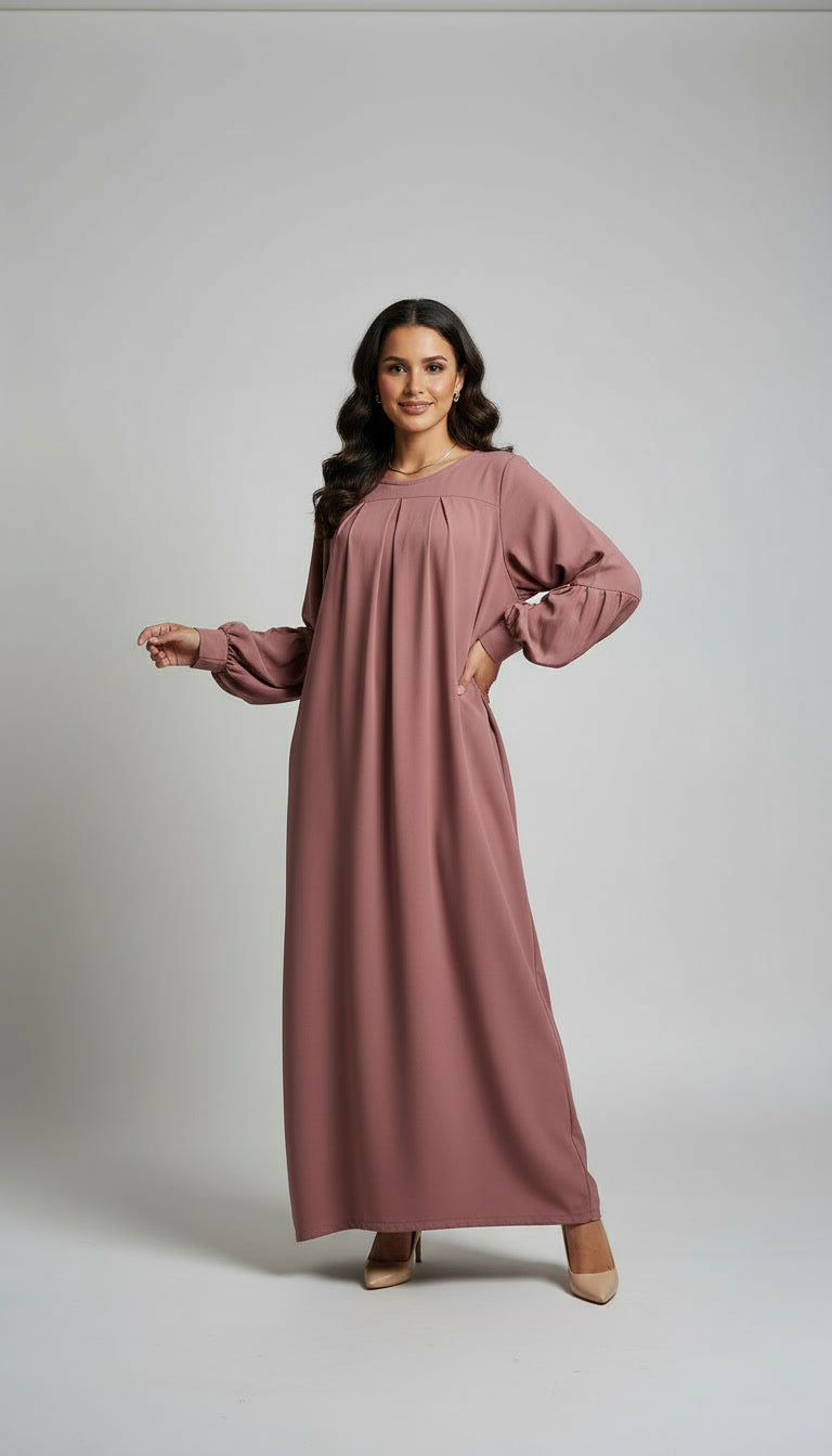 Abaya Élégante en Tissu Crêpe