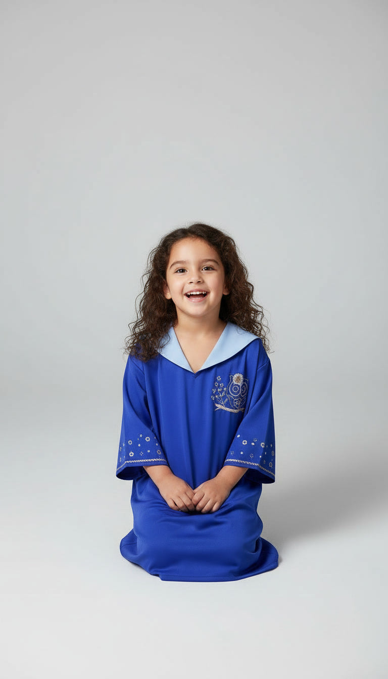 Jellaba Fille Makhzania en Crêpe Roza