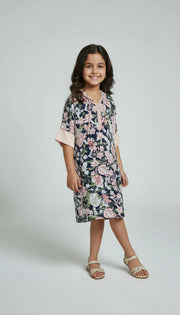 Djellaba Fille – Motif Floral