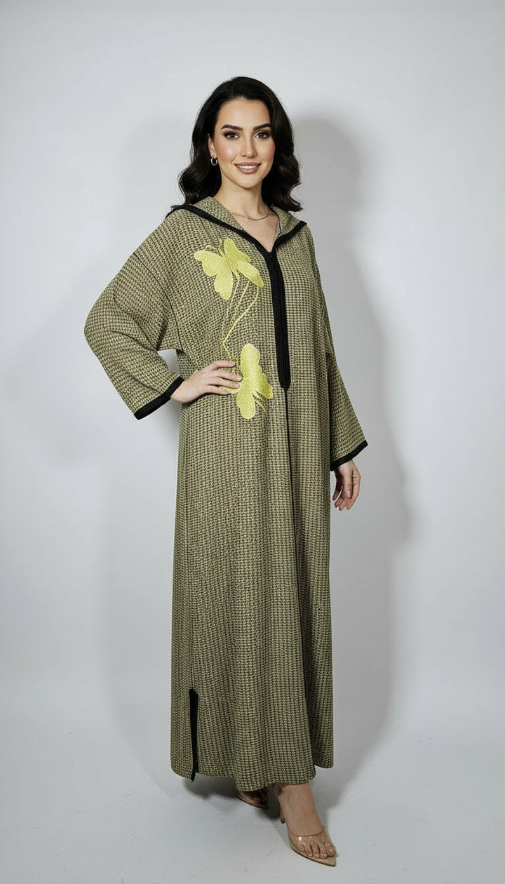 Djellaba Prestige –
 Tissu Type Chanel, Tarz Rbati & Coupe Makhzania
