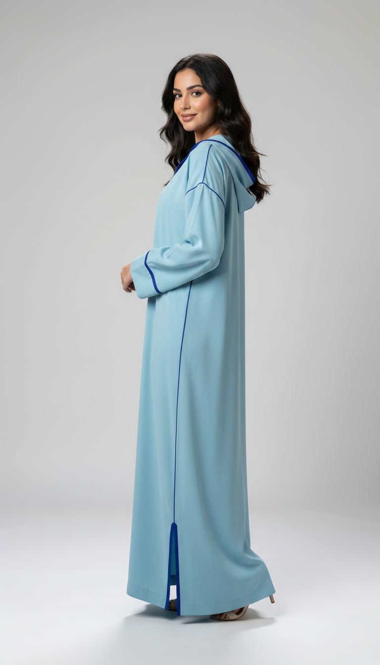 Djellaba Makhzania en Crêpe de Soie