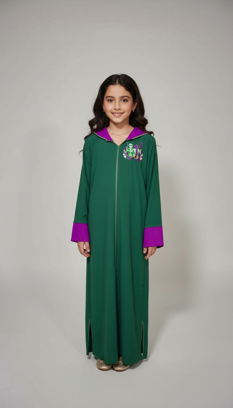 Jellaba Fille en Crêpe Roza