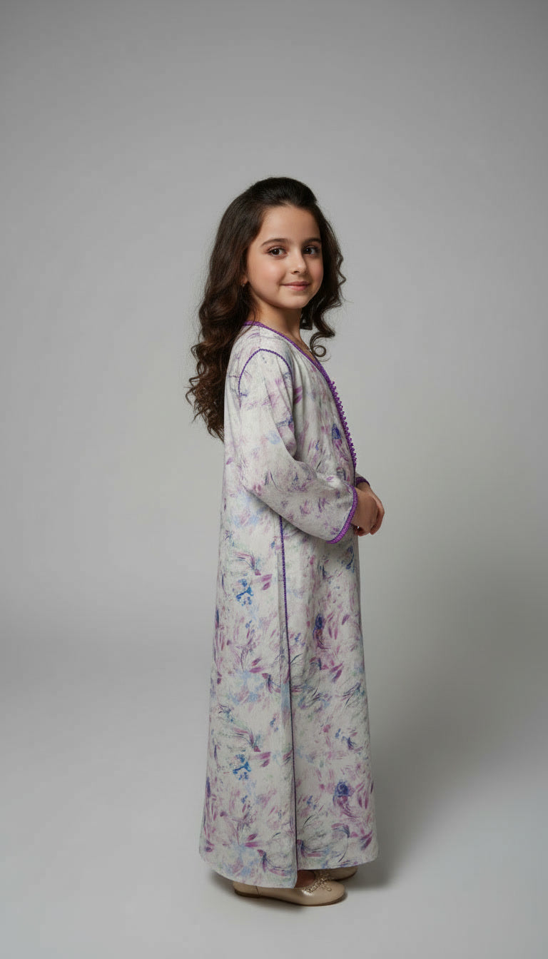 Kaftan Fille – Élégance Florale
