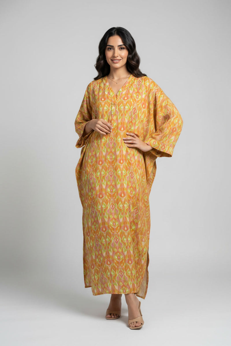 Robe Longue Femme à Imprimé Ethnique – Coupe Ample et Fluide