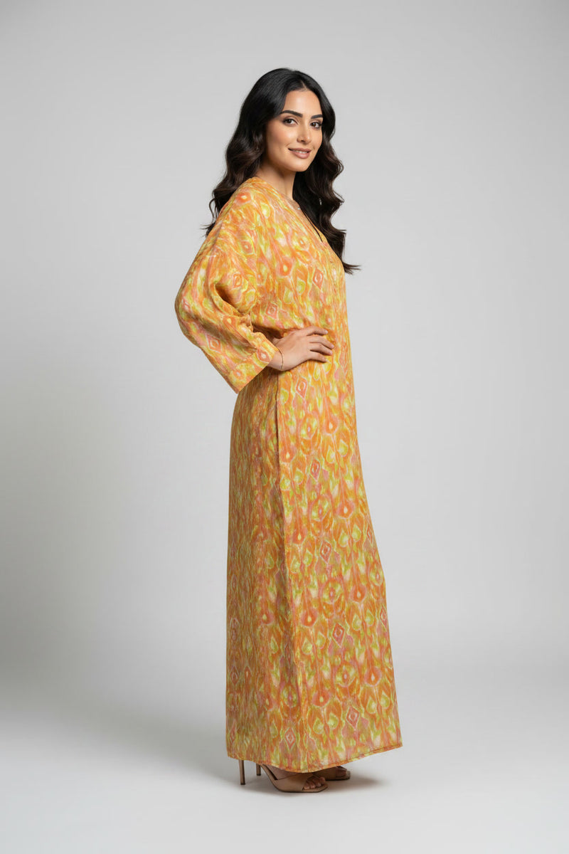 Robe Longue Femme à Imprimé Ethnique – Coupe Ample et Fluide