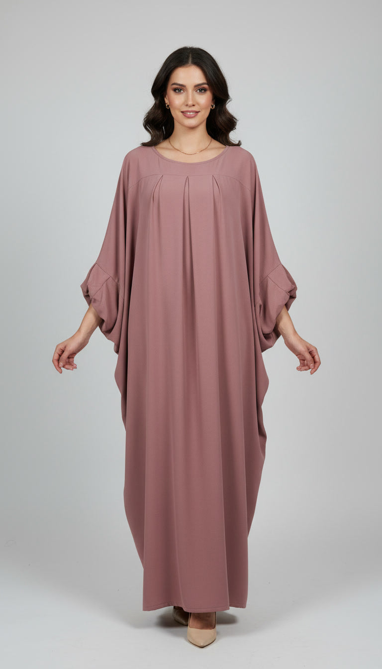 Abaya Élégante en Tissu Crêpe