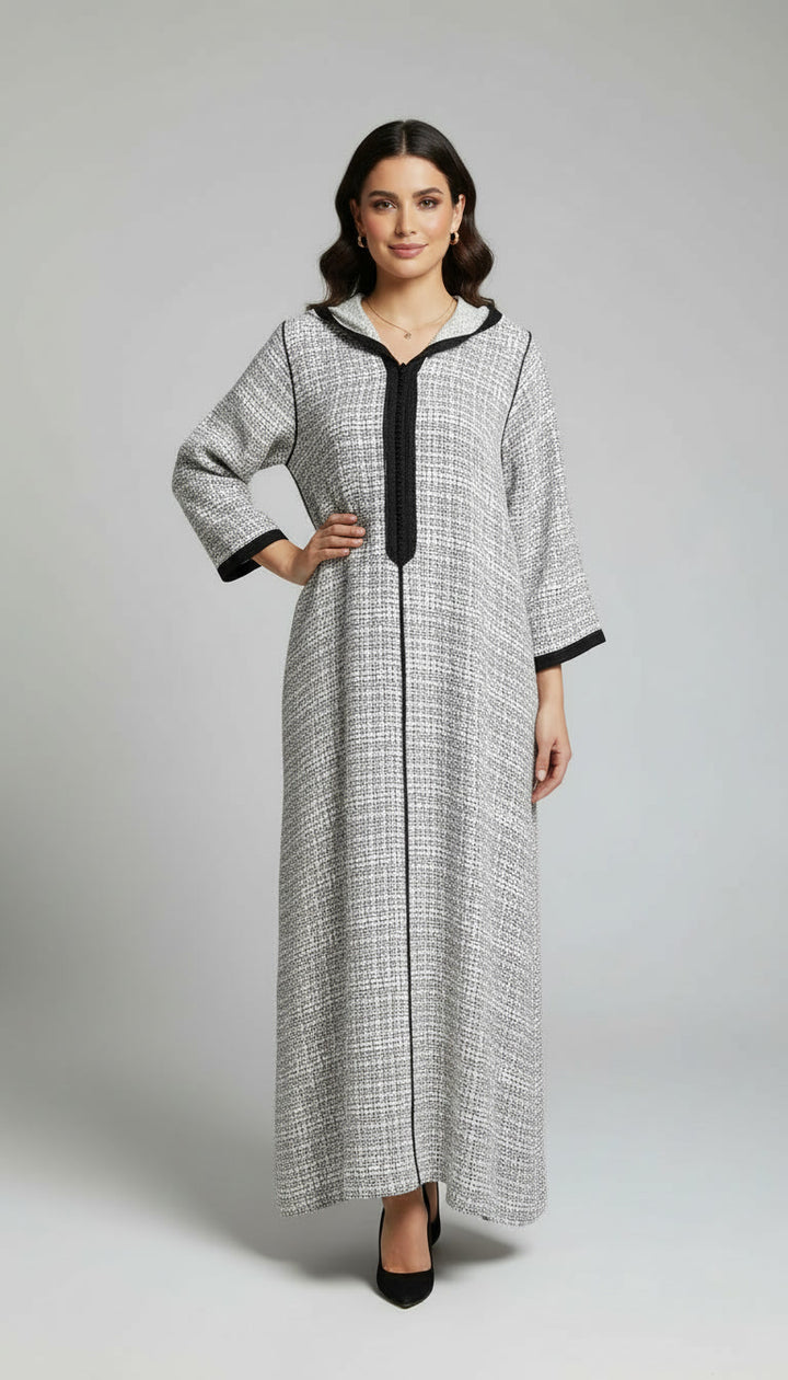 Djellaba Élégante Forme Simple – Tissu Chanel