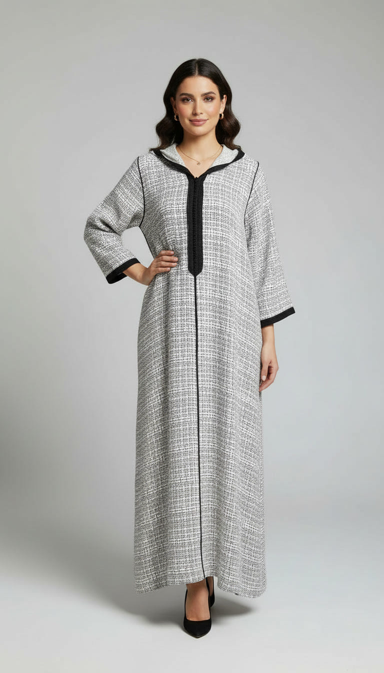 Djellaba Élégante Forme Simple – Tissu Chanel
