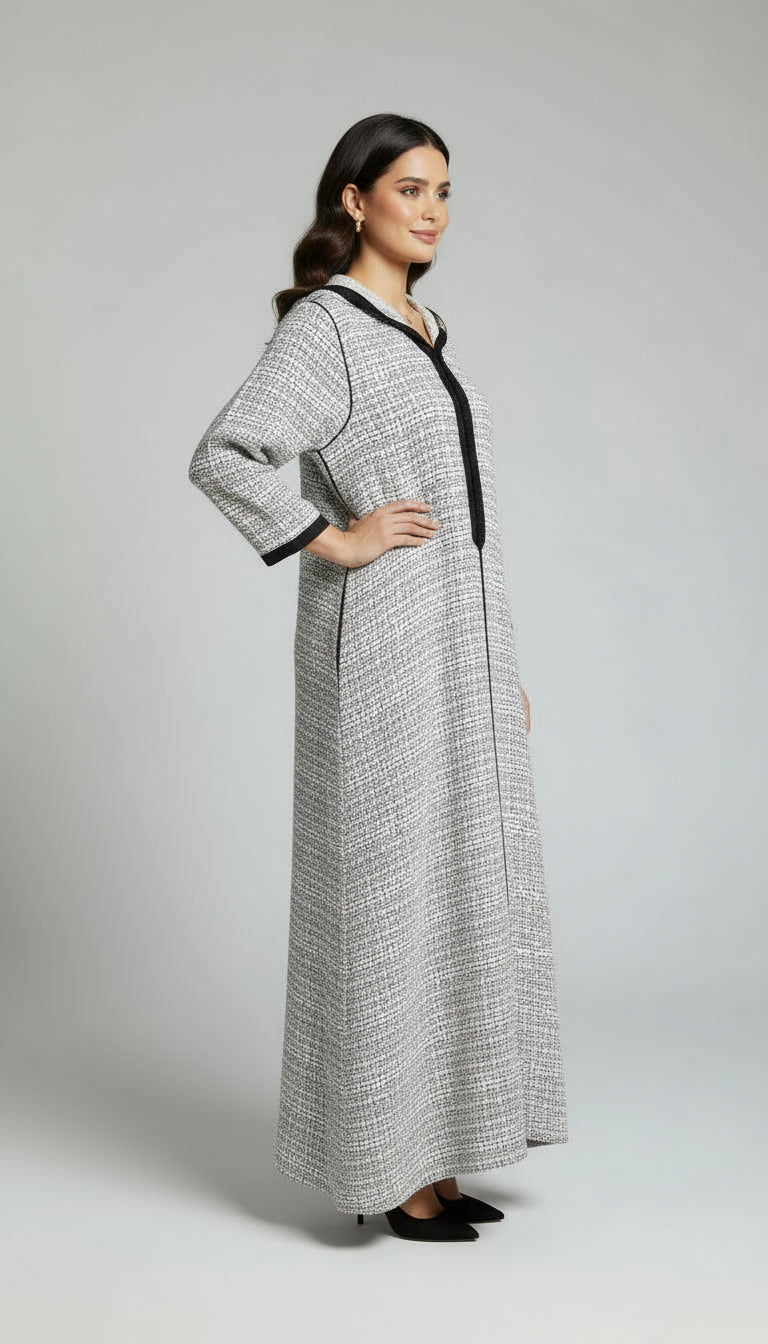 Djellaba Élégante Forme Simple – Tissu Chanel