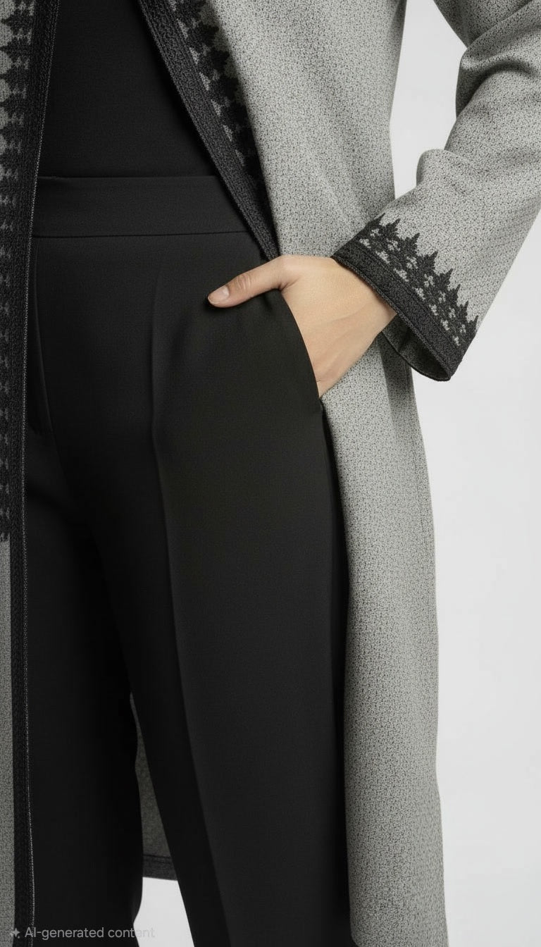 Kimono Élégant – Tissu Chanel avec Finition Sfifa