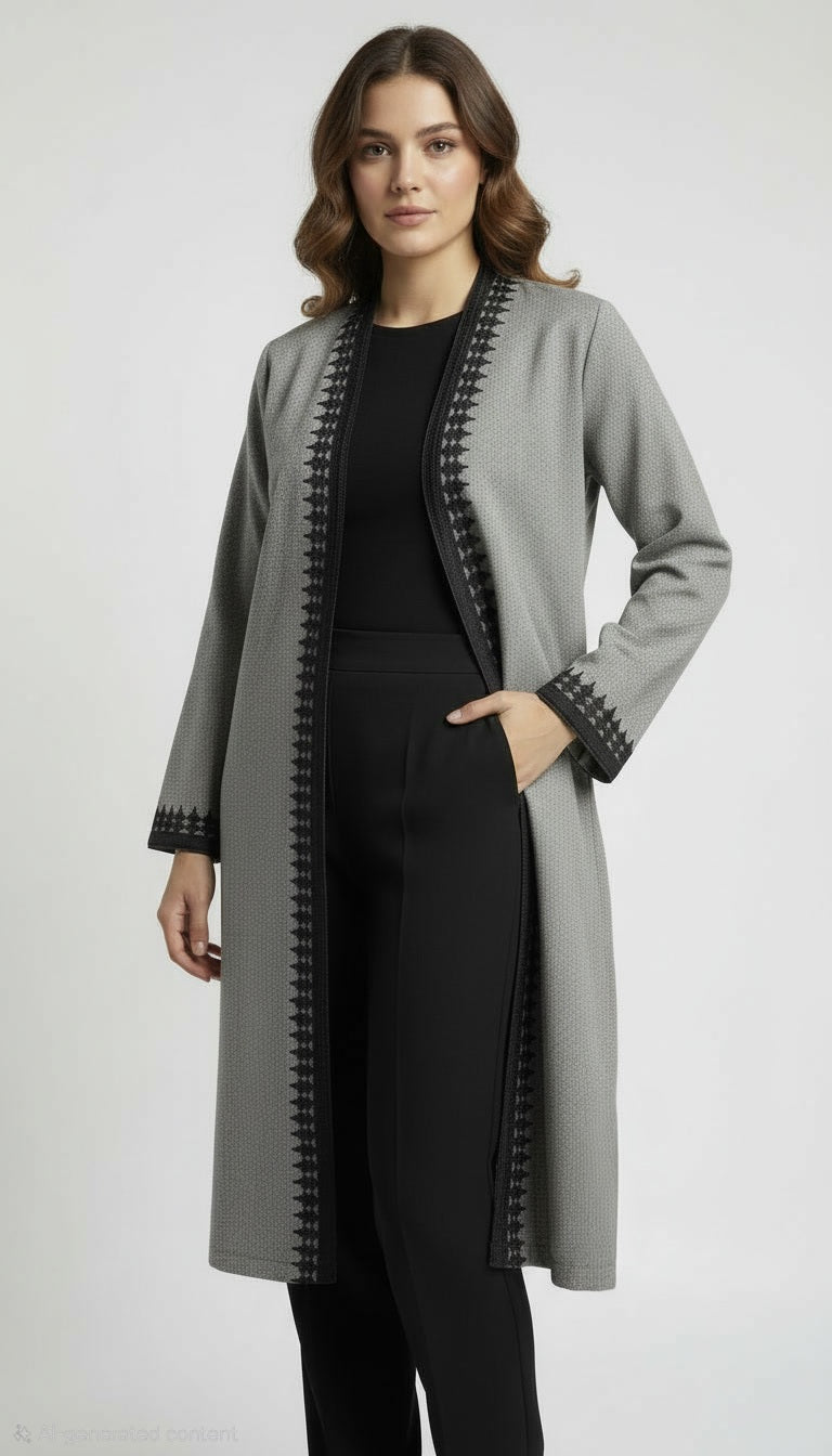 Kimono Élégant – Tissu Chanel avec Finition Sfifa