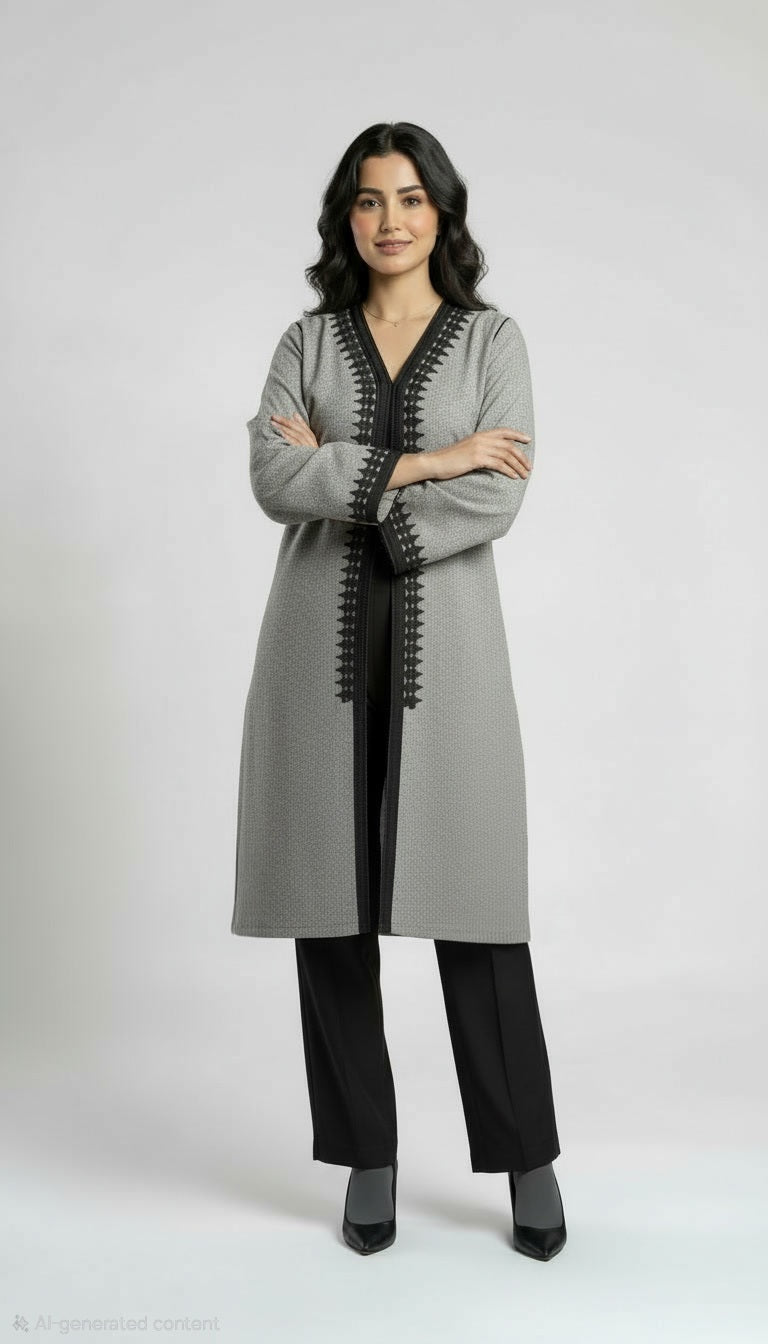 Kimono Élégant – Tissu Chanel avec Finition Sfifa