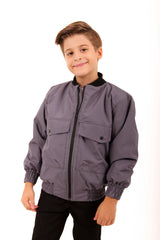 <tc>Veste bomber garçon avec détails de grandes poches</tc>