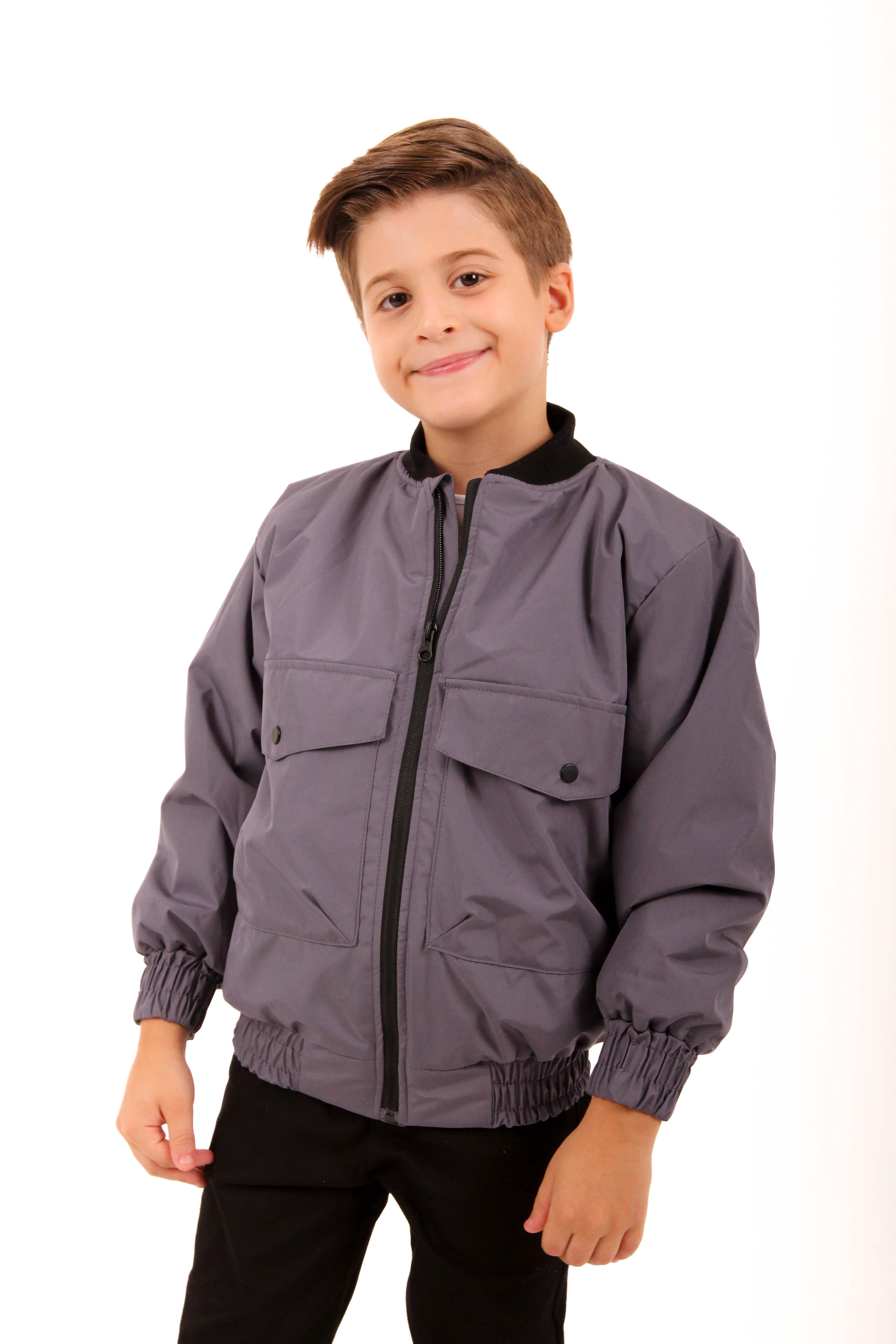 <tc>Veste bomber garçon avec détails de grandes poches</tc>