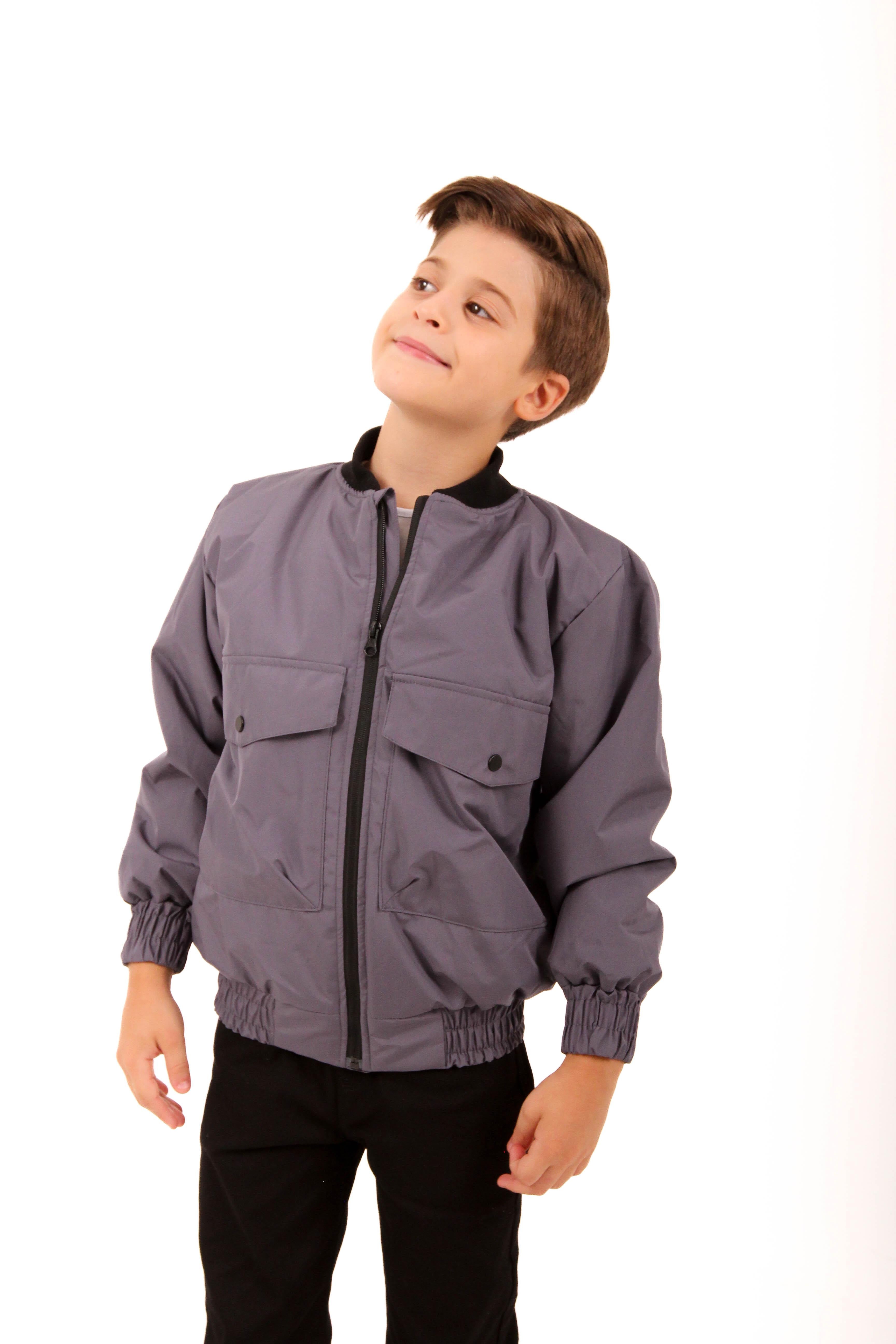 <tc>Veste bomber garçon avec détails de grandes poches</tc>