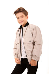 <tc>Veste bomber garçon avec détails de grandes poches</tc>