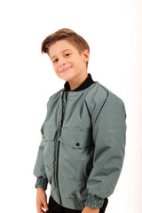 <tc>Veste bomber garçon avec détails de grandes poches</tc>