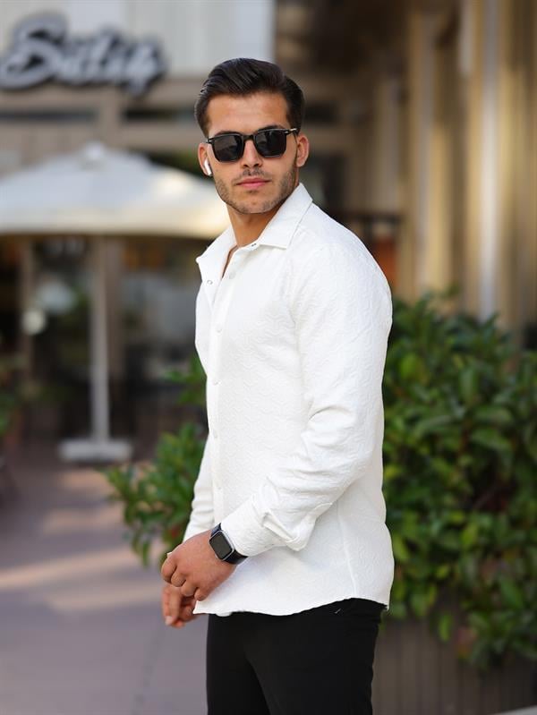 Geometrik Desen Kapitone Desenli Gömlek - Justyol