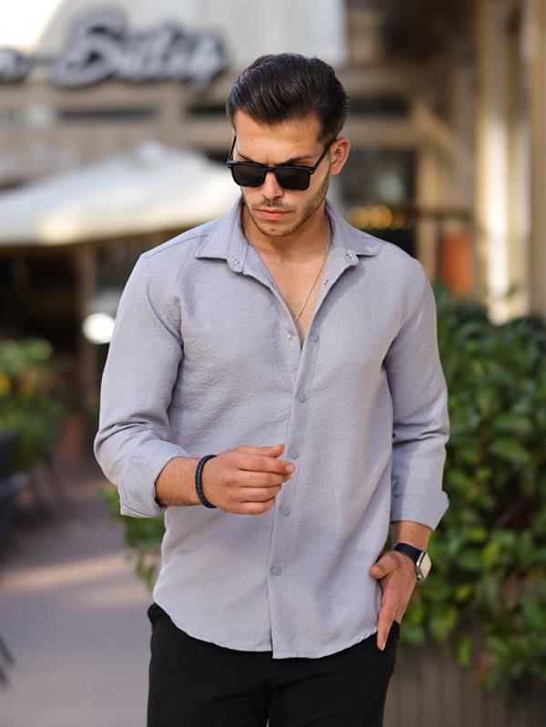 Chemise homme matelassée à motif géométrique en coton
