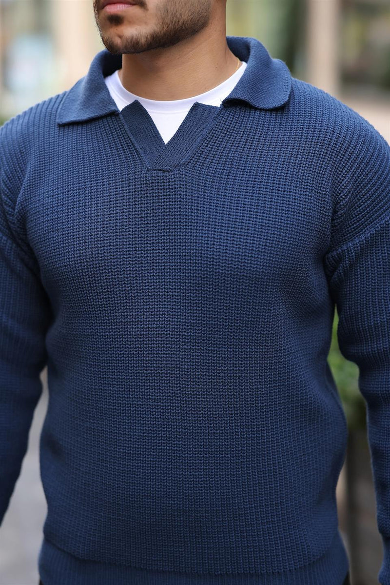 Pull Homme Joris Polo en Maille Selanik Oversize