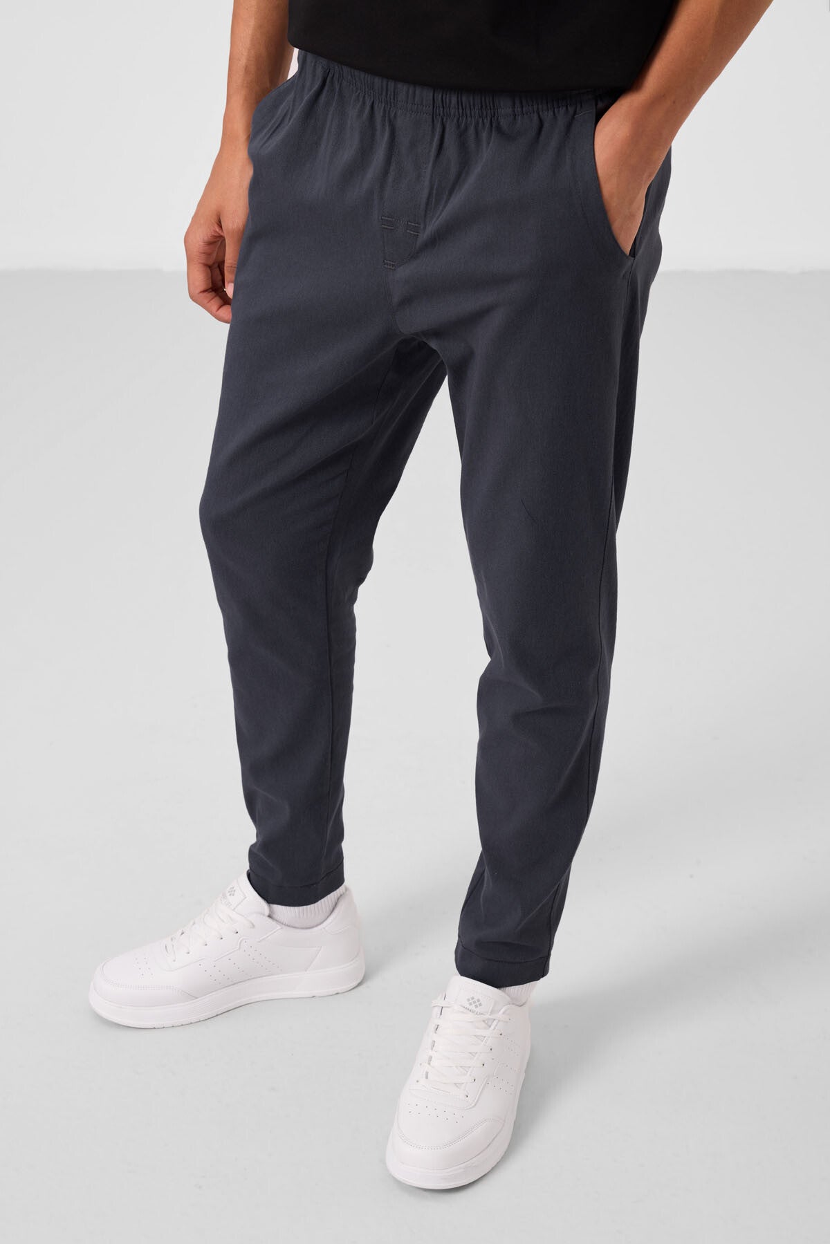 standart fit dokuma hafif esnek chino erkek pantolon - 82180 - Justyol