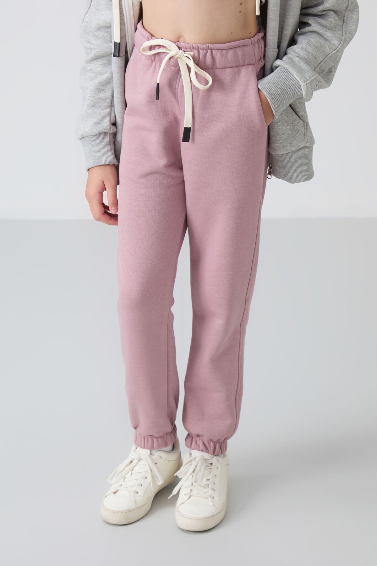 <tc>Pantalon de Survêtement Fille en Coton à Intérieur Doux Texturé, Brodé et Coupe Standard - 75158</tc>