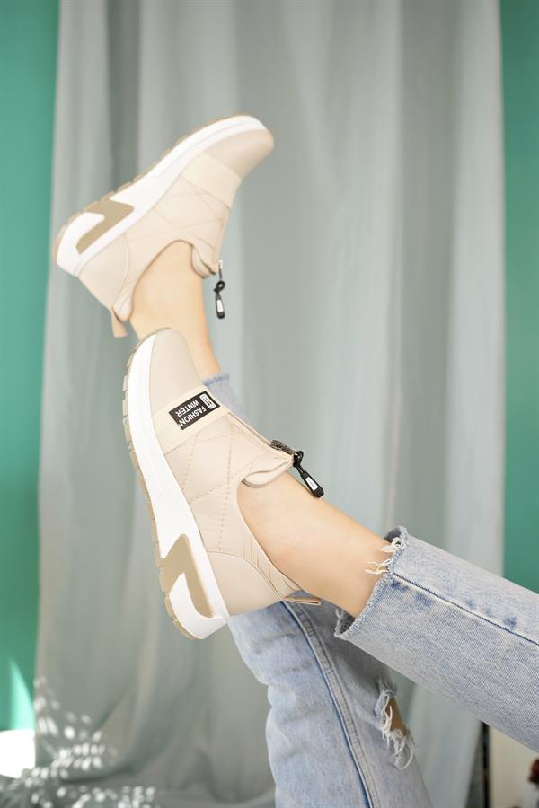 Chaussures femme zippées Aymood élastique confort