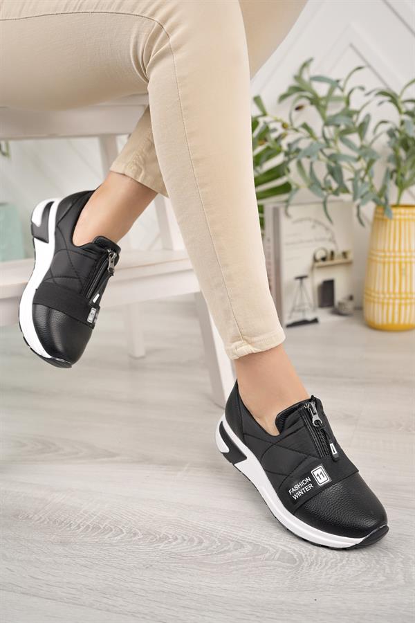 Chaussures femme zippées Aymood élastique confort