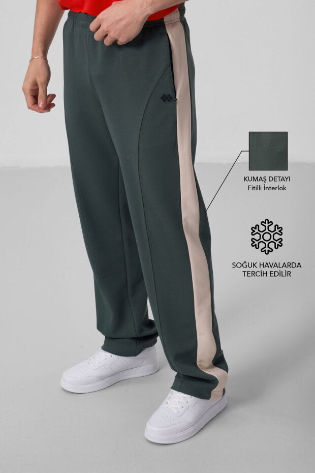 Pantalon palazzo homme texturé – coupe confortable en tissu interlock côtelé - 82171