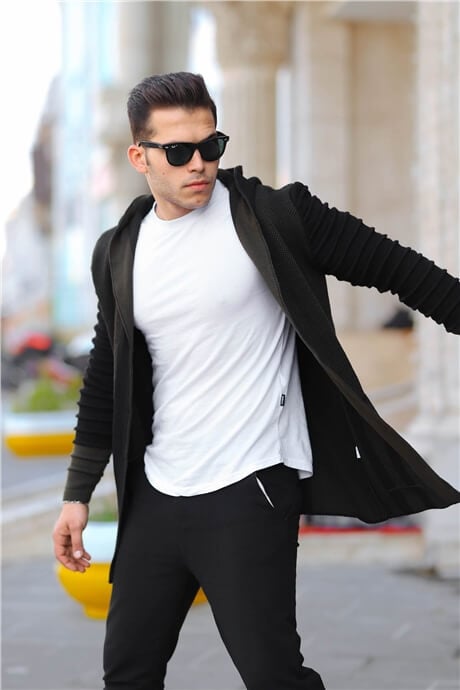 Poncho cardigan à manches décorées pour homme - Justyol