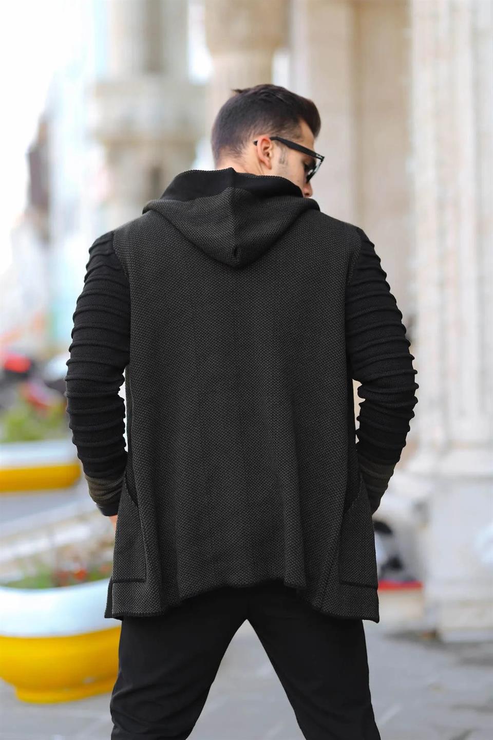 cardigan poncho à motifs pour homme